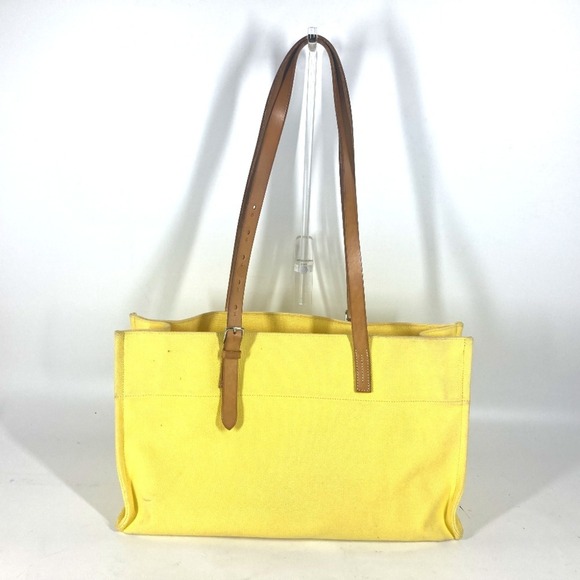 HERMES Handbags - HERMES Etrivier Elan Tote Bag Shoulder Leather Canvas Women's Yellow D-241018-16